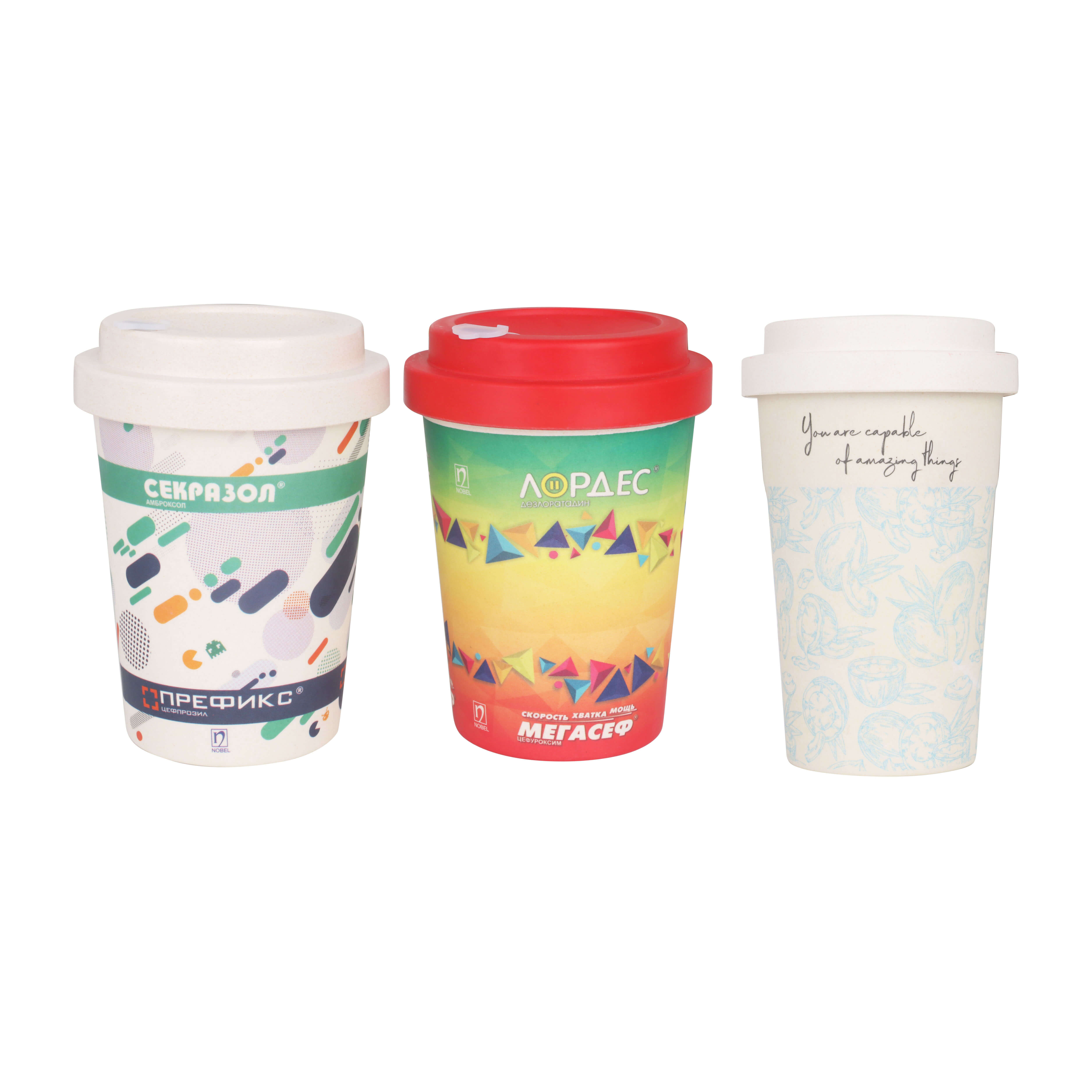 Reusable Bamboo Coffee Cup with Screw Lid